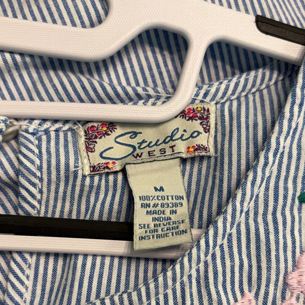 Studio West Blue Embroidered Dress - Picture 3 of 3
